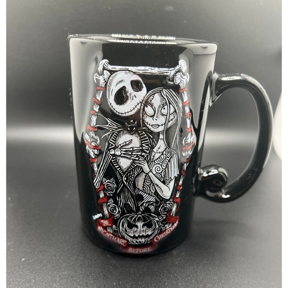 NIGHTMARE BEFORE CHRISTMAS JACK SKELLINGTON TALL COFFEE MUG Valentine Sally - Picture 1 of 4